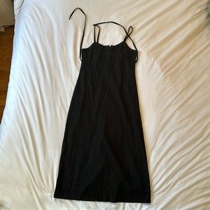 Jaclyn Smith Classic Vintage 90s Y2K Black Minimal Dress Linen size 8